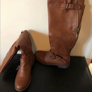 Cognac flat boots. Brand New never worn!